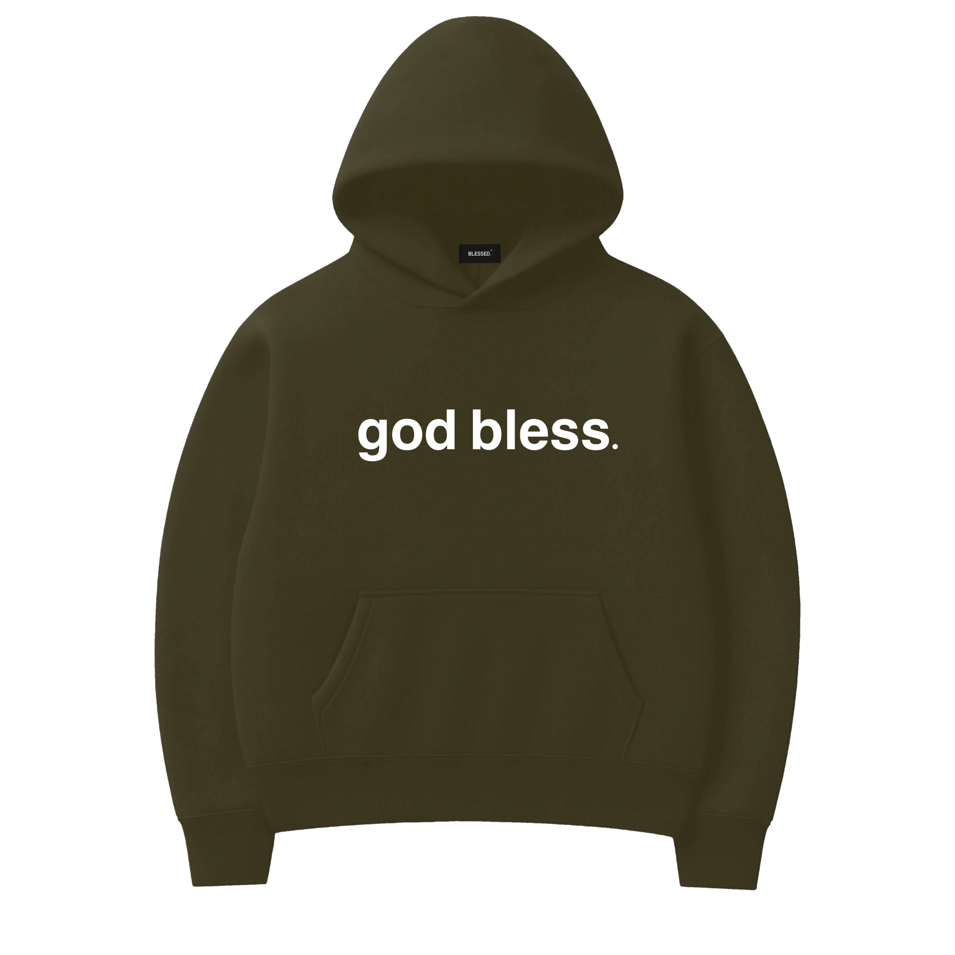 GOD BLESS HOODIE - OLIVE