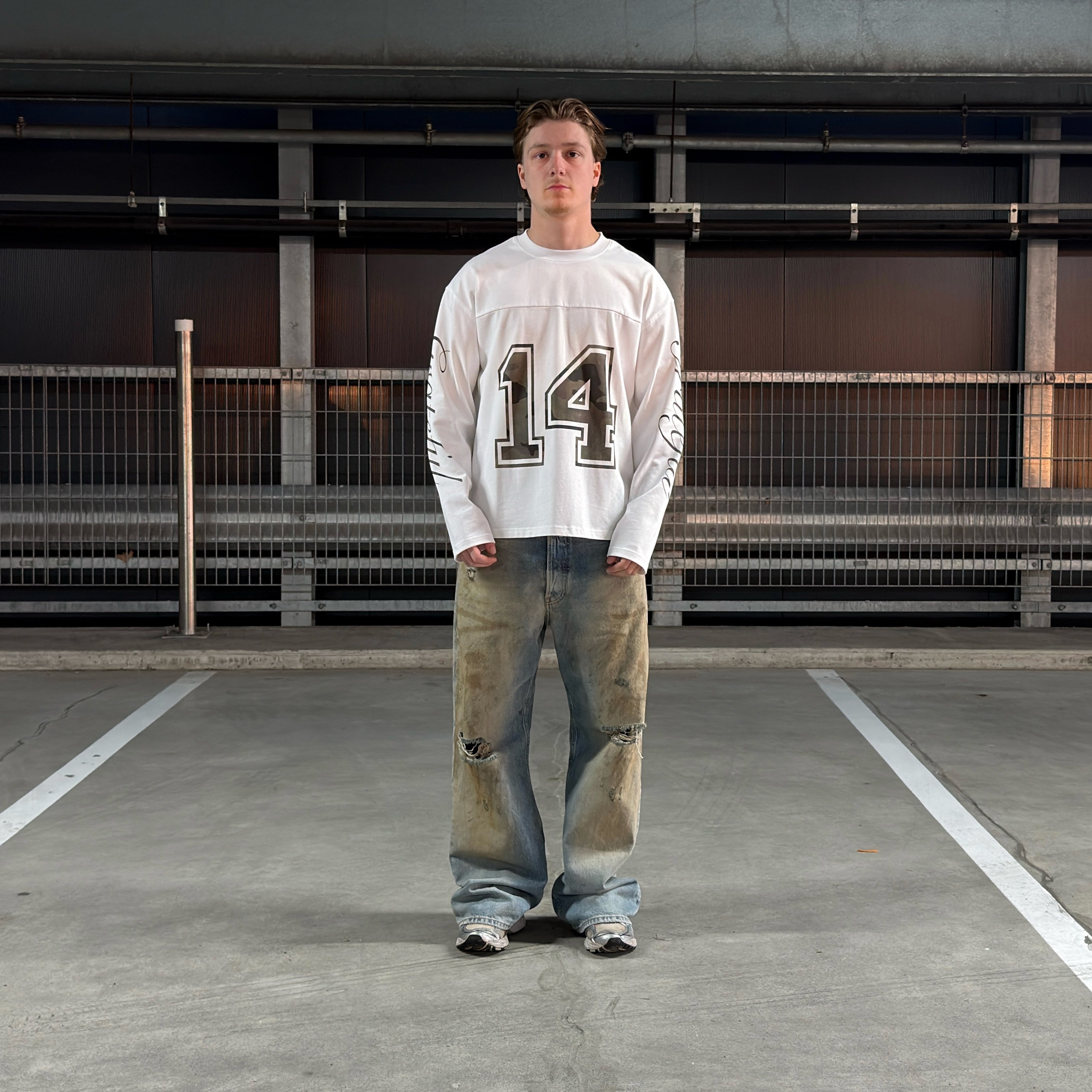 FADED CAMO LONG SLEEVE - WHITE