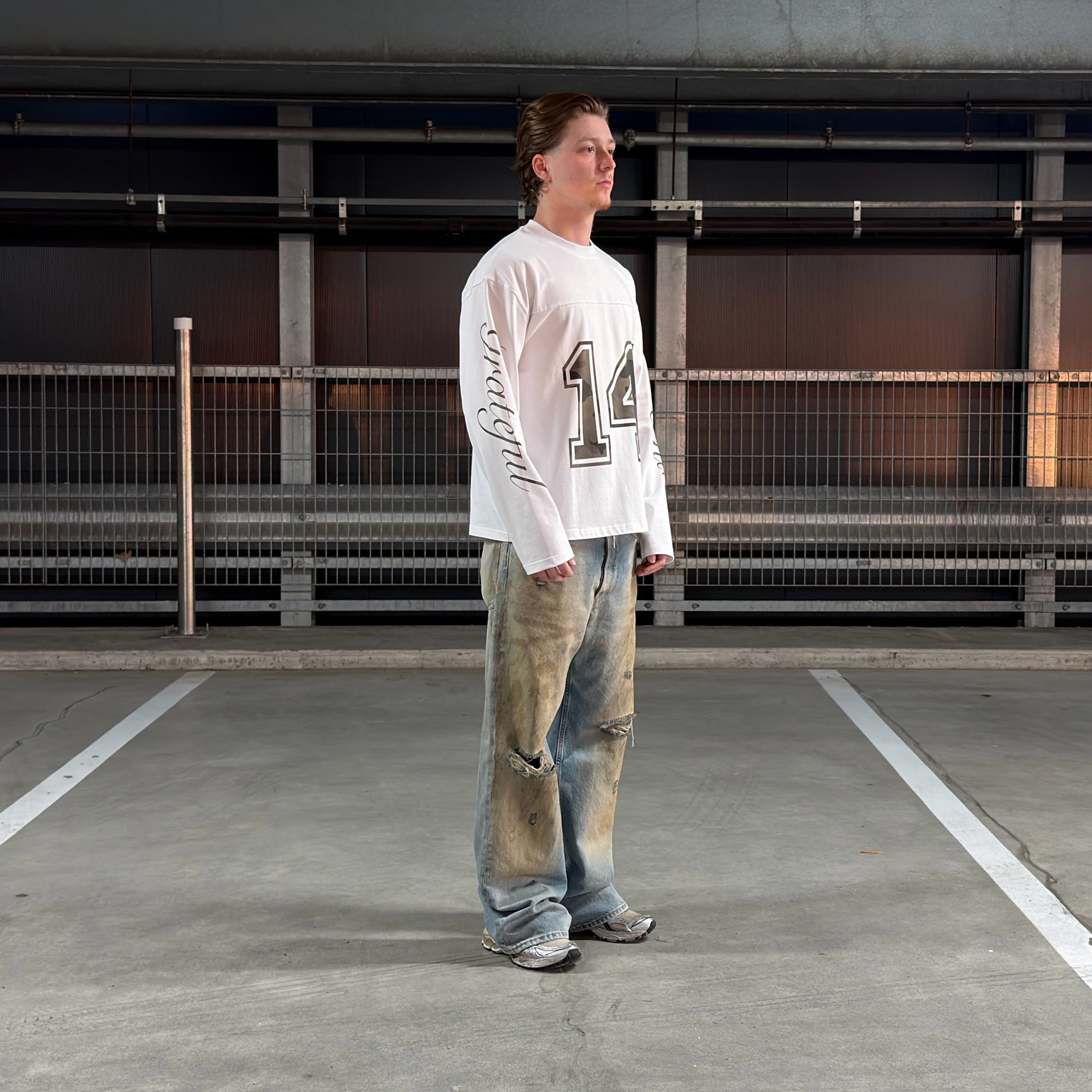 FADED CAMO LONG SLEEVE - WHITE